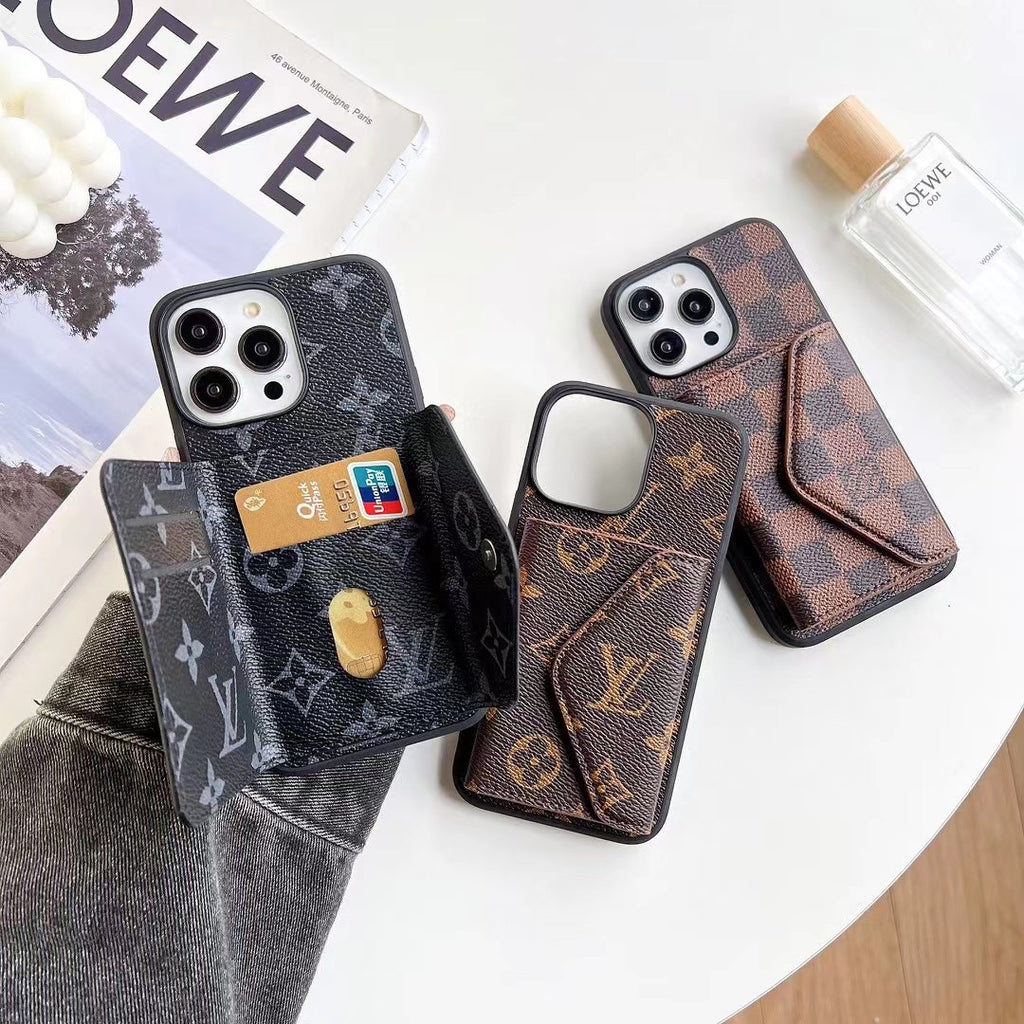Louis Vuitton iphone 13 pro case leather iphone 13 case With Card