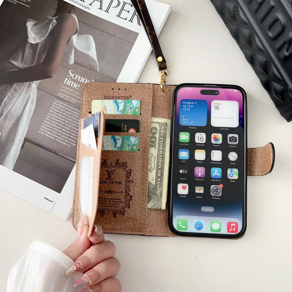 Upcycled Louis Vuitton iPhone 12 wallet phone case – Phone Swag
