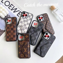 Upcycled Louis Vuitton iPhone 14 Plus wallet phone case