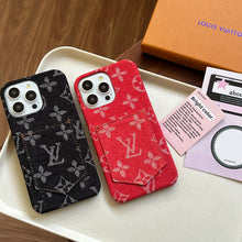 Upcycled Louis Vuitton iPhone 14 wallet phone case