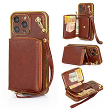 Upcycled leather iPhone 12 wallet phone case