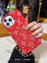 Upcycled Louis Vuitton iPhone 15 Pro wallet phone case