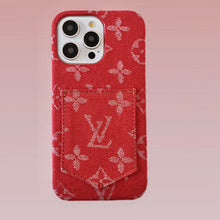 Upcycled Louis Vuitton iPhone 14 wallet phone case