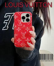 Upcycled Louis Vuitton iPhone 15 wallet phone case