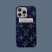 Upcycled Louis Vuitton iPhone 15 Pro wallet phone case