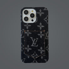 Upcycled Louis Vuitton iPhone 14 Pro wallet phone case