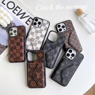 Upcycled Louis Vuitton iPhone 14 Pro Max wallet phone case