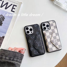 Upcycled Louis Vuitton iPhone 14 Plus wallet phone case