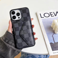 Upcycled Louis Vuitton iPhone 14 Plus wallet phone case