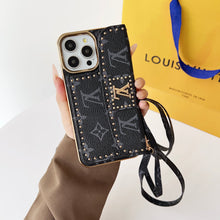 Upcycled Louis Vuitton iPhone 16 wallet phone case