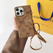 Upcycled Louis Vuitton iPhone 16 wallet phone case