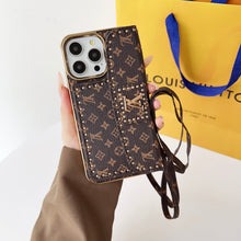 Upcycled Louis Vuitton iPhone 16 wallet phone case