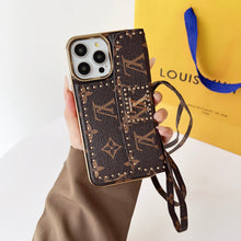 Upcycled Louis Vuitton iPhone 16 wallet phone case