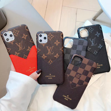Upcycled Louis Vuitton iPhone 13 Pro Max wallet phone case