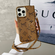 Upcycled Louis Vuitton iPhone 16 Pro wallet phone case cover