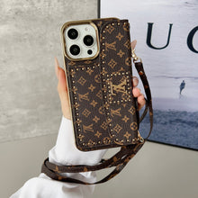 Upcycled Louis Vuitton iPhone 16 Pro wallet phone case cover