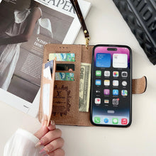 Upcycled Louis Vuitton iPhone 15 Pro wallet phone case