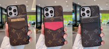 Upcycled Louis Vuitton iPhone 14 Pro wallet phone case