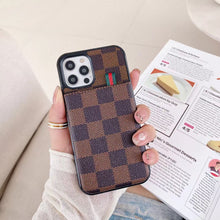 Upcycled Louis Vuitton iPhone 14 Pro wallet phone case