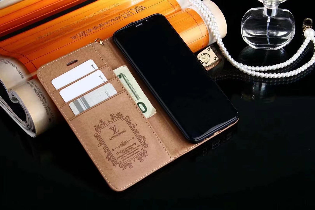 LV Wallet Case Brown Leather For Samsung – casestadium