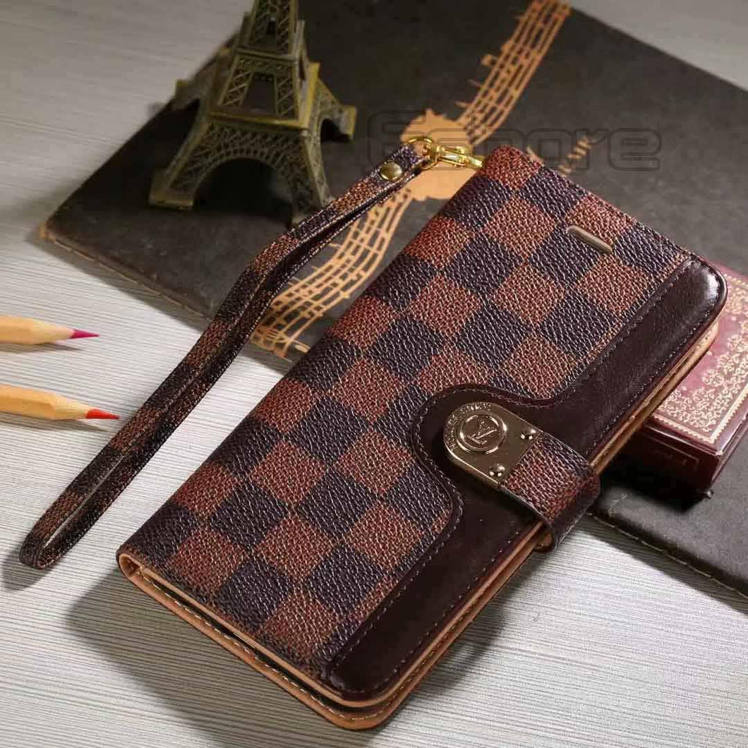 Louis Vuitton Leather Wallet Phone Case For Apple iPhone 7/8 – Phone Swag